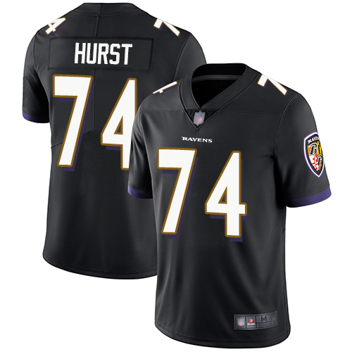 Baltimore Ravens Limited Black Men James Hurst Alternate Jersey NFL Football #74 Vapor Untouchable->nfl t-shirts->Sports Accessory